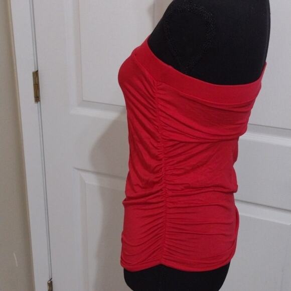 Fashion Nova red scrunch pleated tub top crop top size small - Picture 2 of 5
